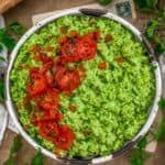 Oil Free Vegan Pesto Rice with fresh tomatoes