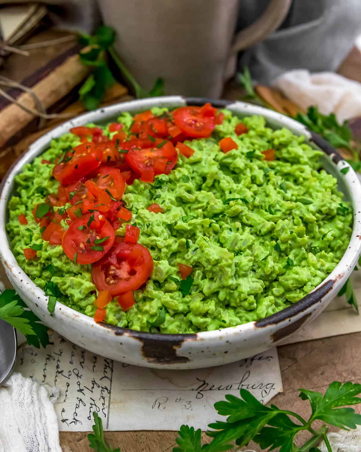 Bowl of Oil Free Vegan Pesto Rice