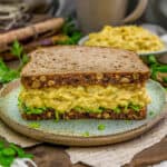 Close up of Vegan “Egg” Salad Sandwich