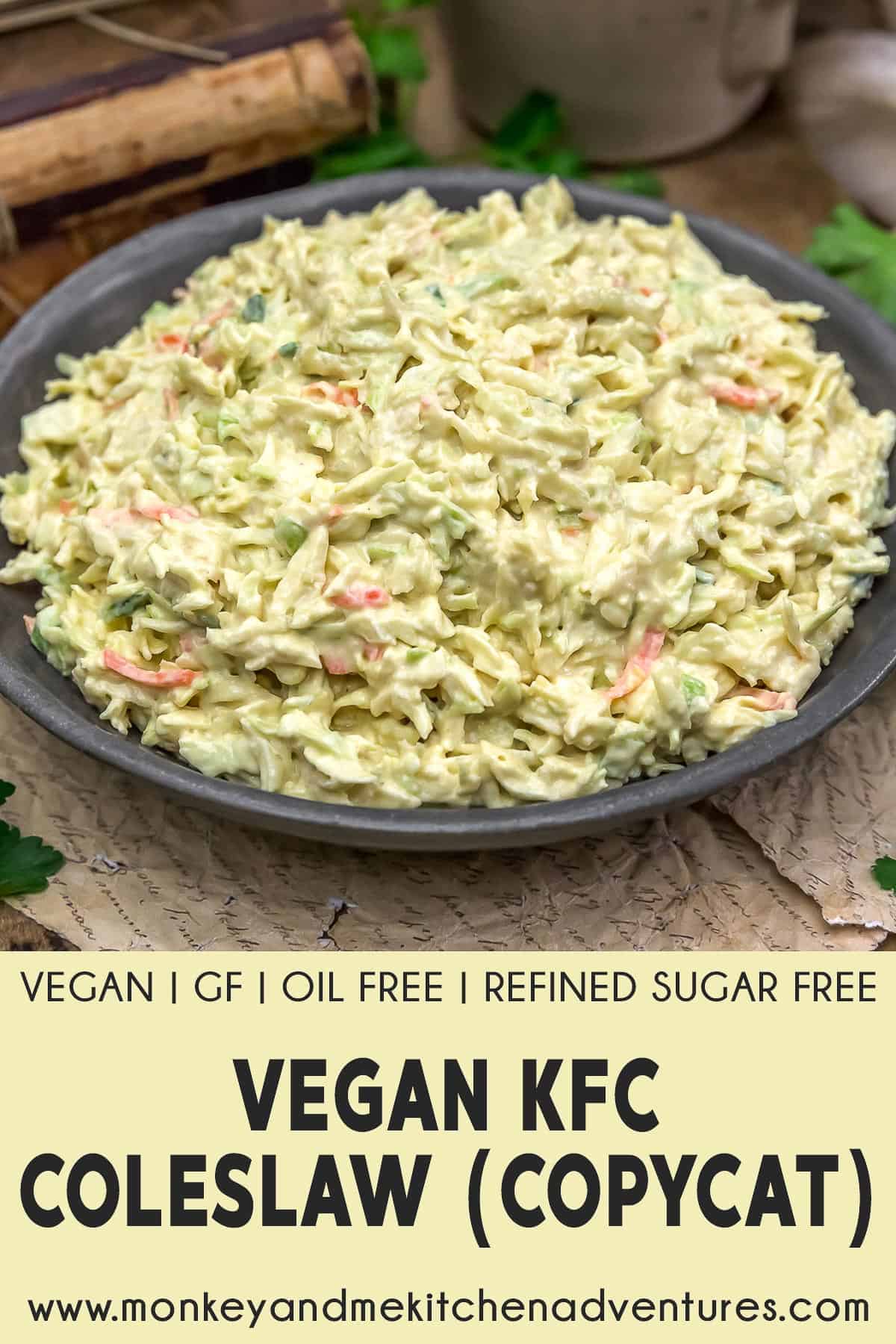 Vegan KFC Coleslaw (Copycat) with text description
