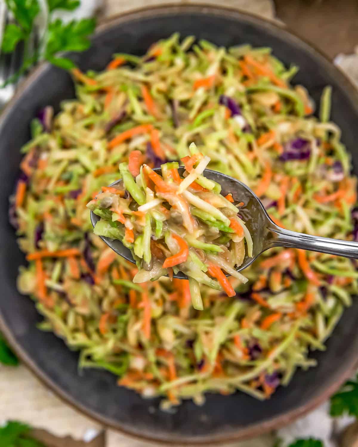 Spoonful of Easy Sweet and Tangy Broccoli Slaw
