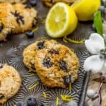 Close up of Vegan Blueberry Lemon Cookie Scones