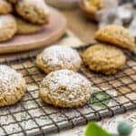 Close up of Healthy Vegan Russian Tea Cakes (Snowball Cookies)