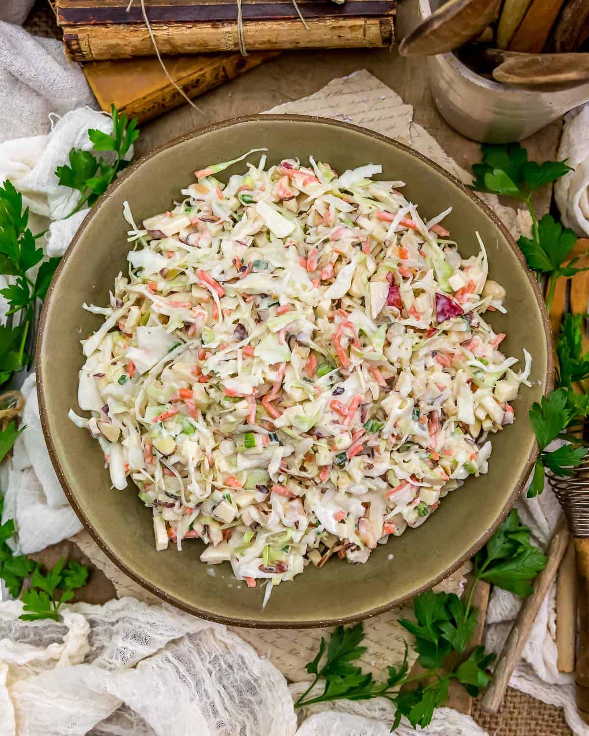 Vegan Almond Apple Slaw