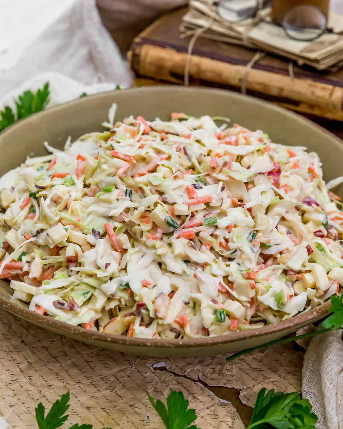 Vegan Almond Apple Slaw