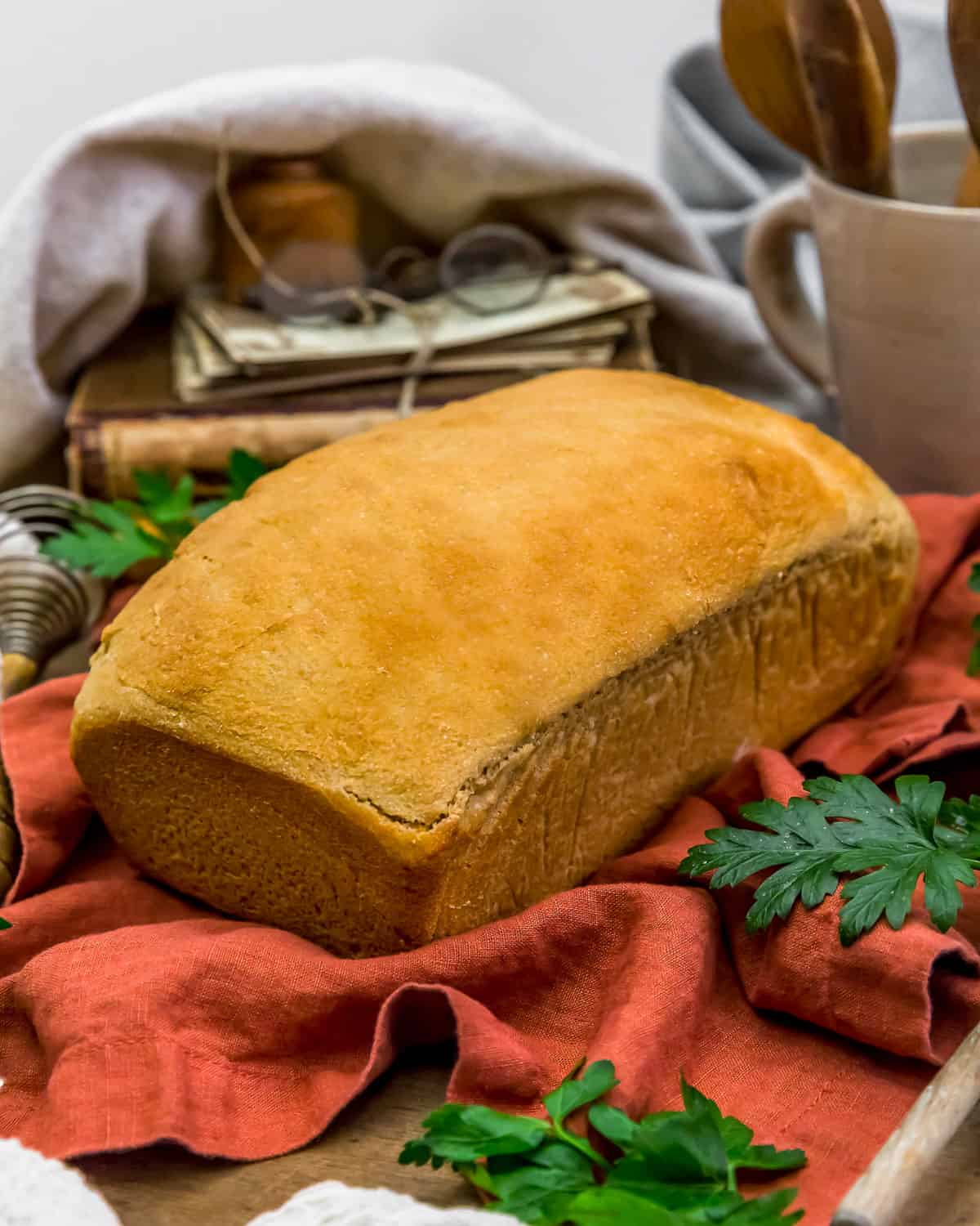 Close up of Amish Whole Wheat Potato Bread
