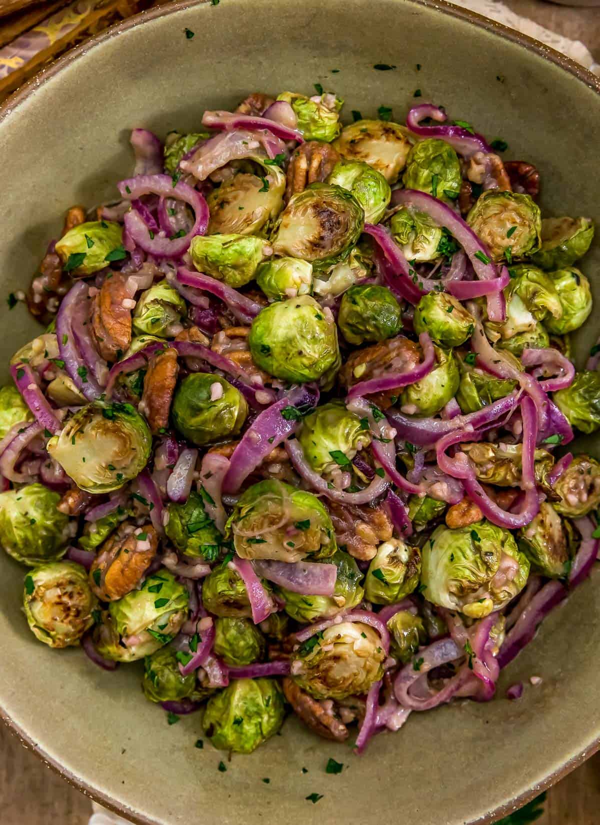 Warm Caraway Brussels Sprouts Onion Salad