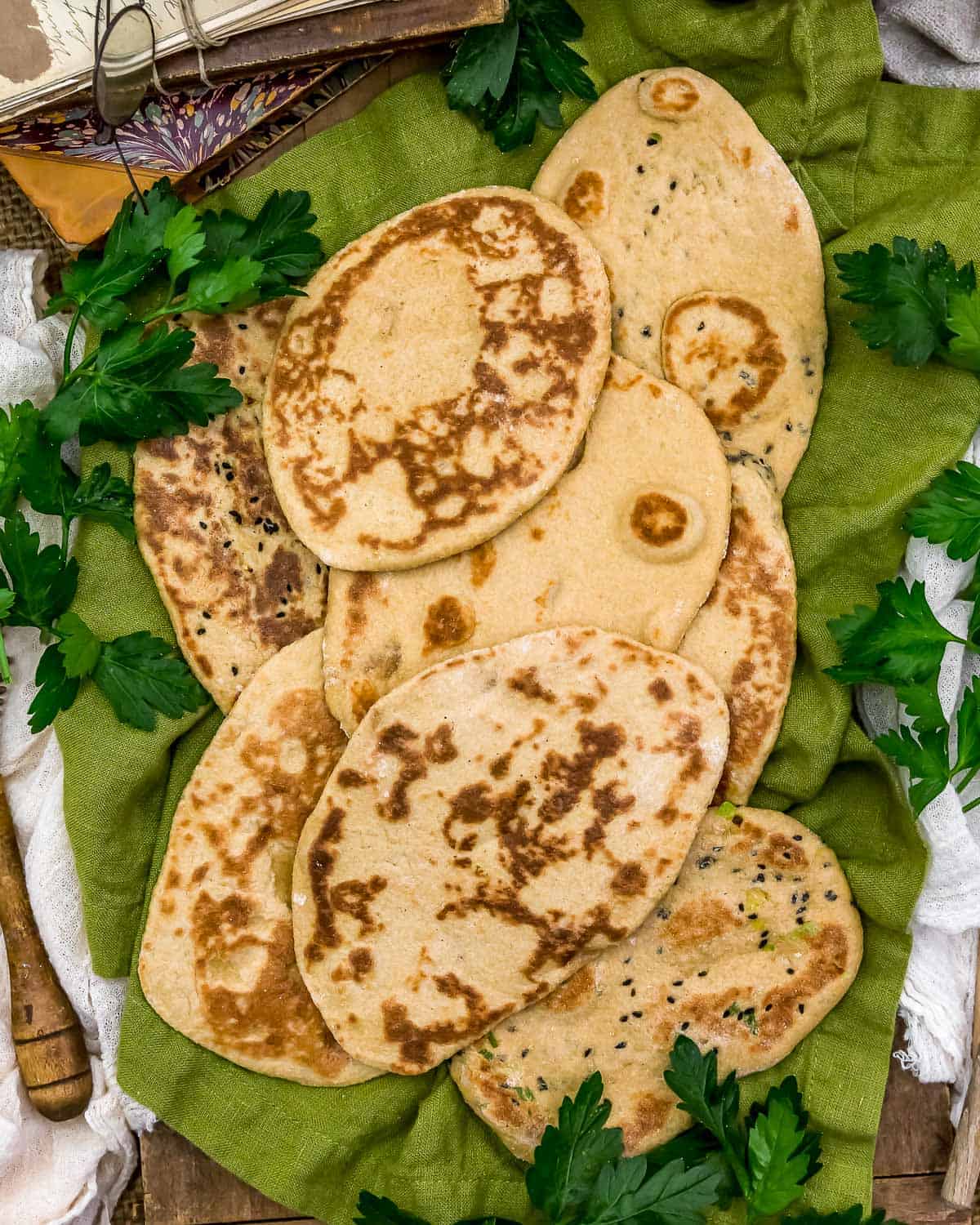 Pile of Whole Grain Naan