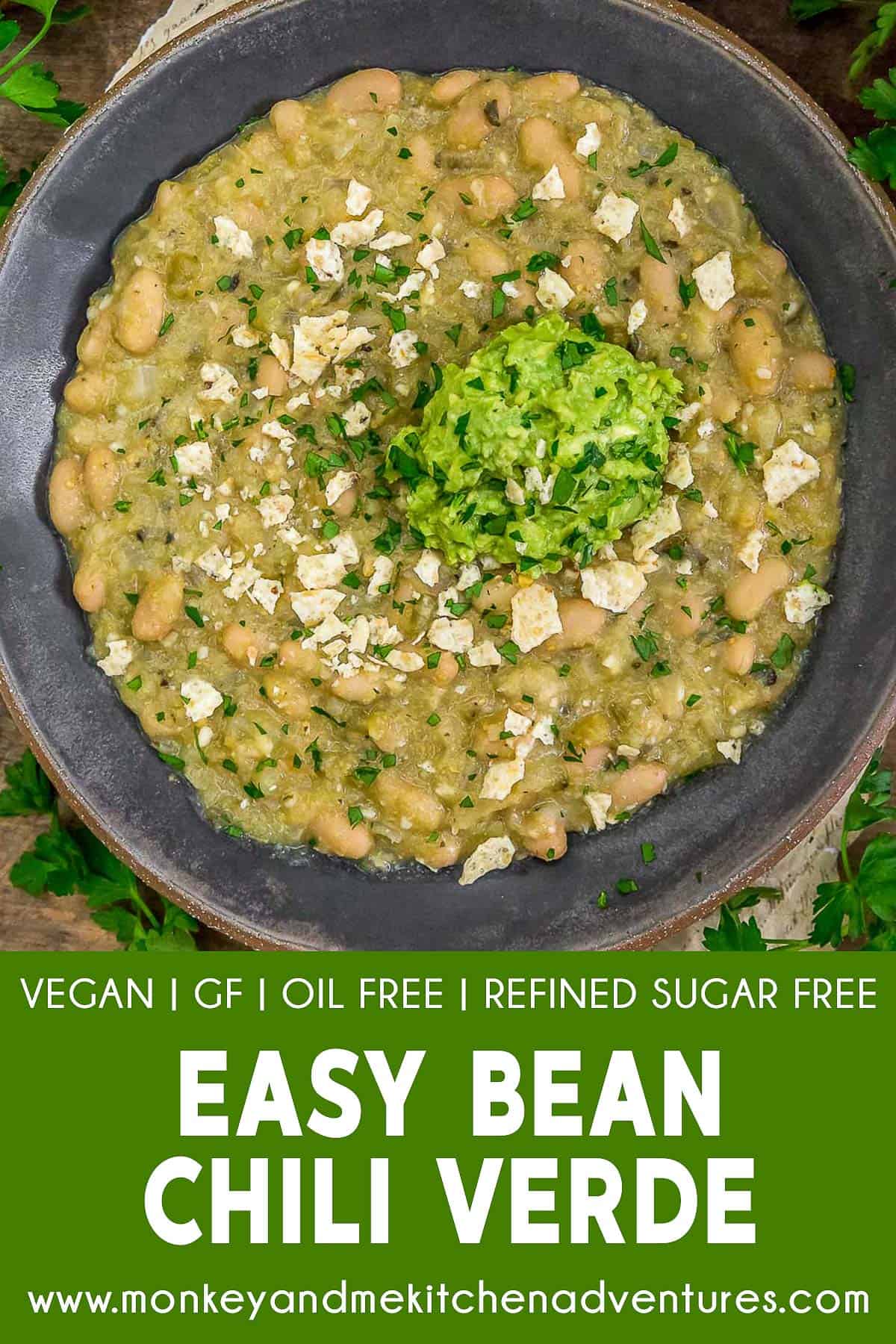 Easy Bean Chili Verde with text description