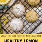 Healthy Lemon Crinkle Cookies with text description