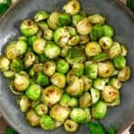 Roasted Oil Free Brussels Sprouts in a bowl
