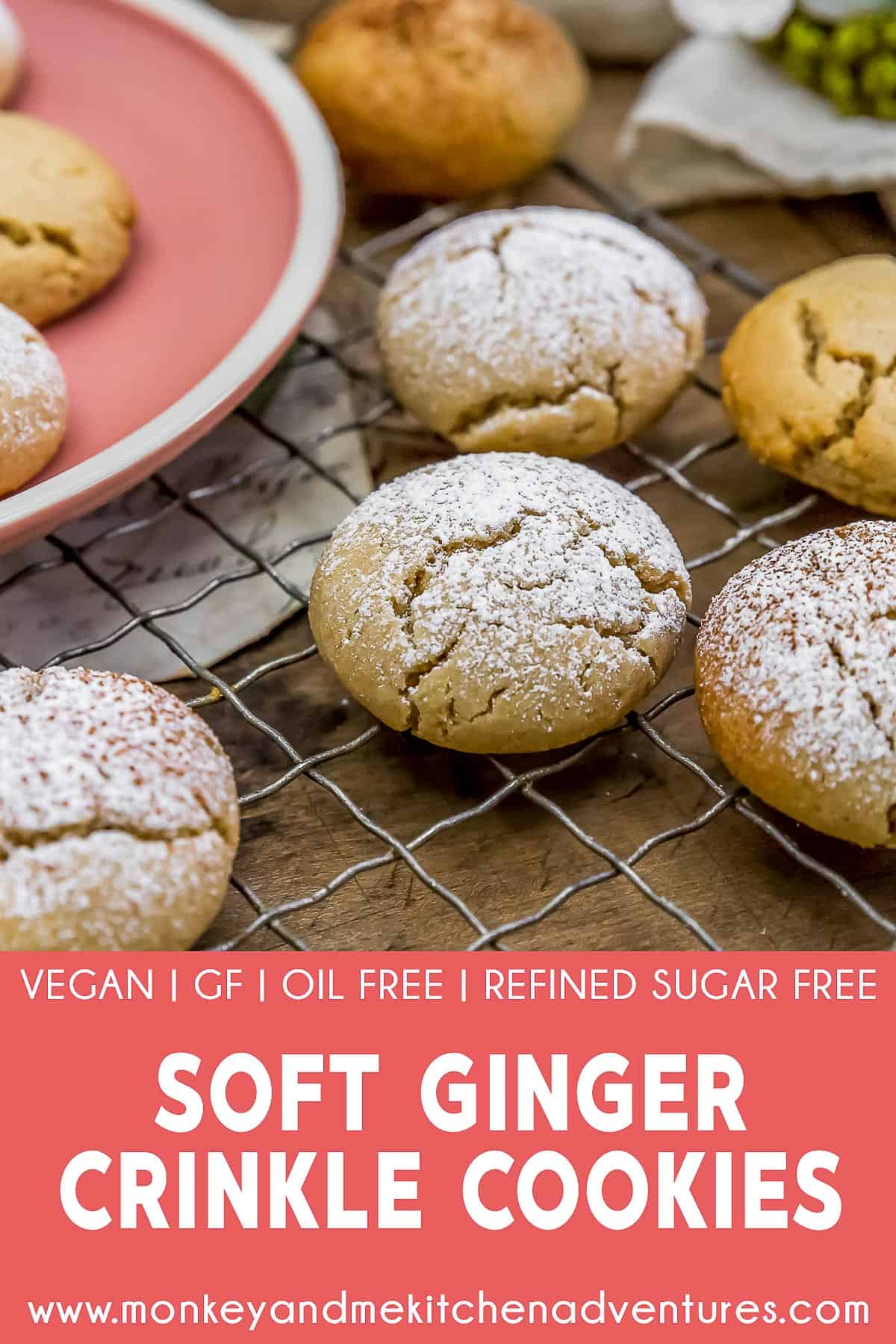 Soft Ginger Crinkle Cookies with text description