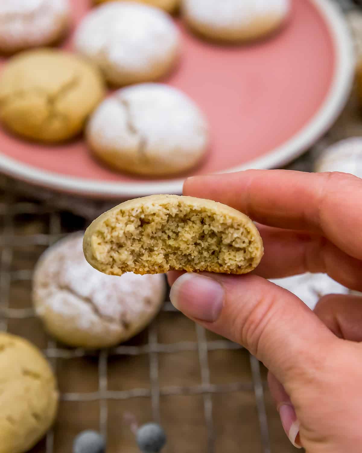 Holding a Soft Ginger Crinkle Cookie