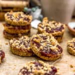Stacked Vegan Raspberry Crumble Cookies