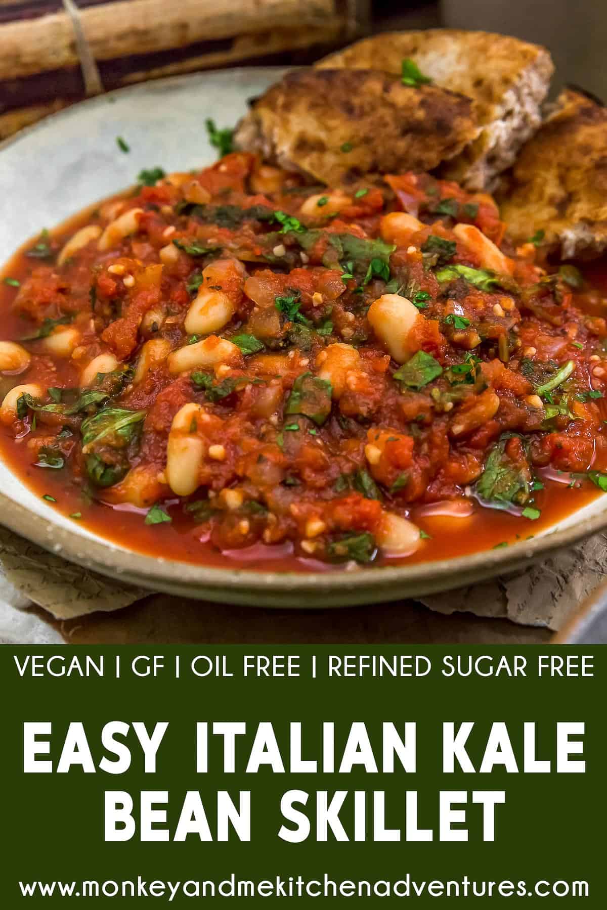 Easy Italian Kale and Bean Skillet with text description