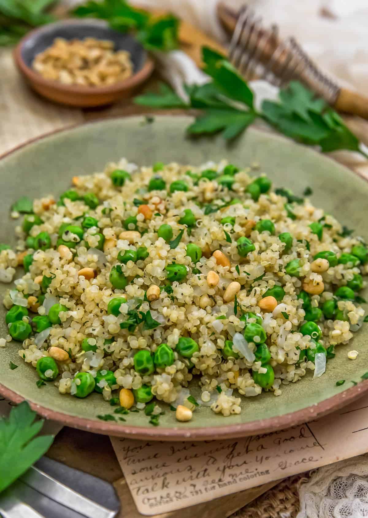 Close up of Easy Quinoa with Peas