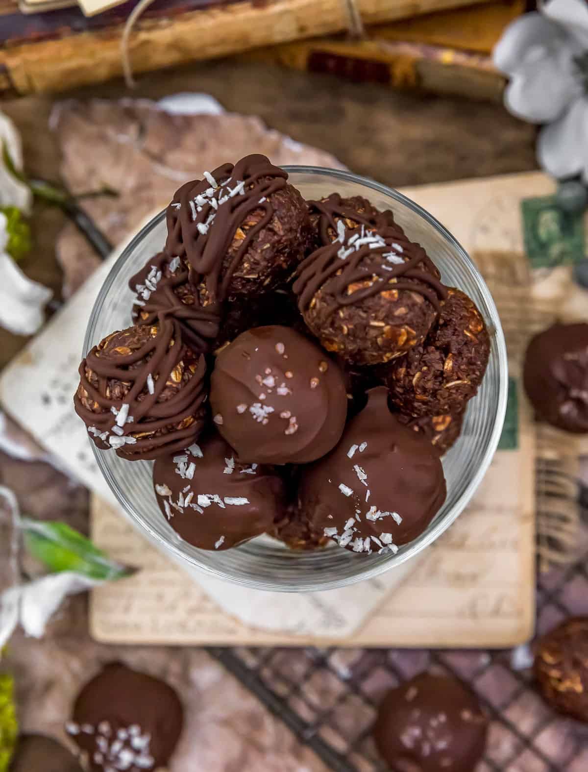Close up of Chocolate Coconut Truffles