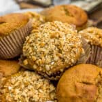 Close up of Healthy Peanut Butter Banana Muffins