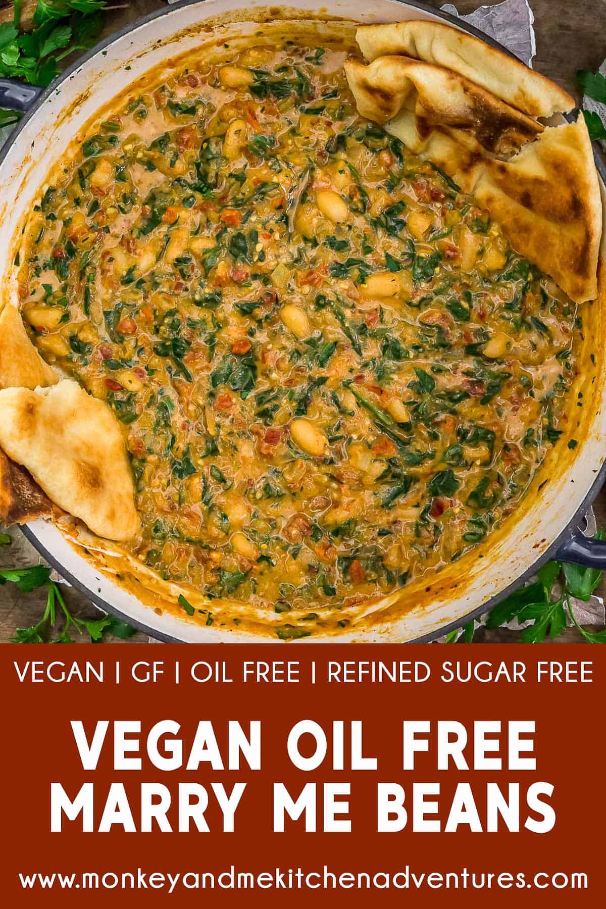 Vegan Oil-Free Marry Me Beans with text description