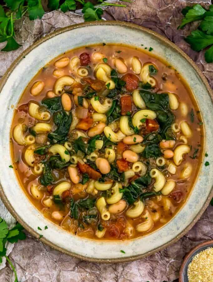 Bowl of Easy Spinach White Bean Soup