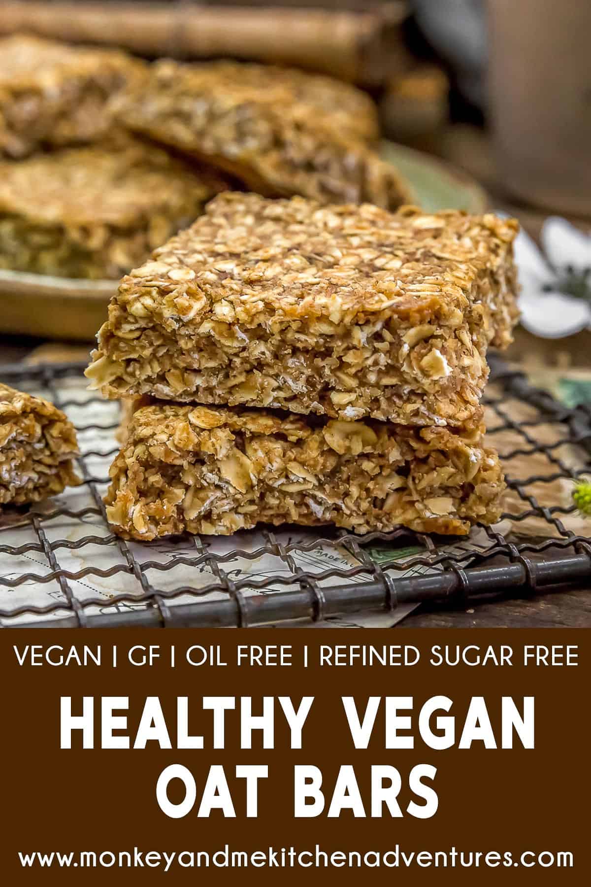 Healthy Vegan Oat Bars with text description