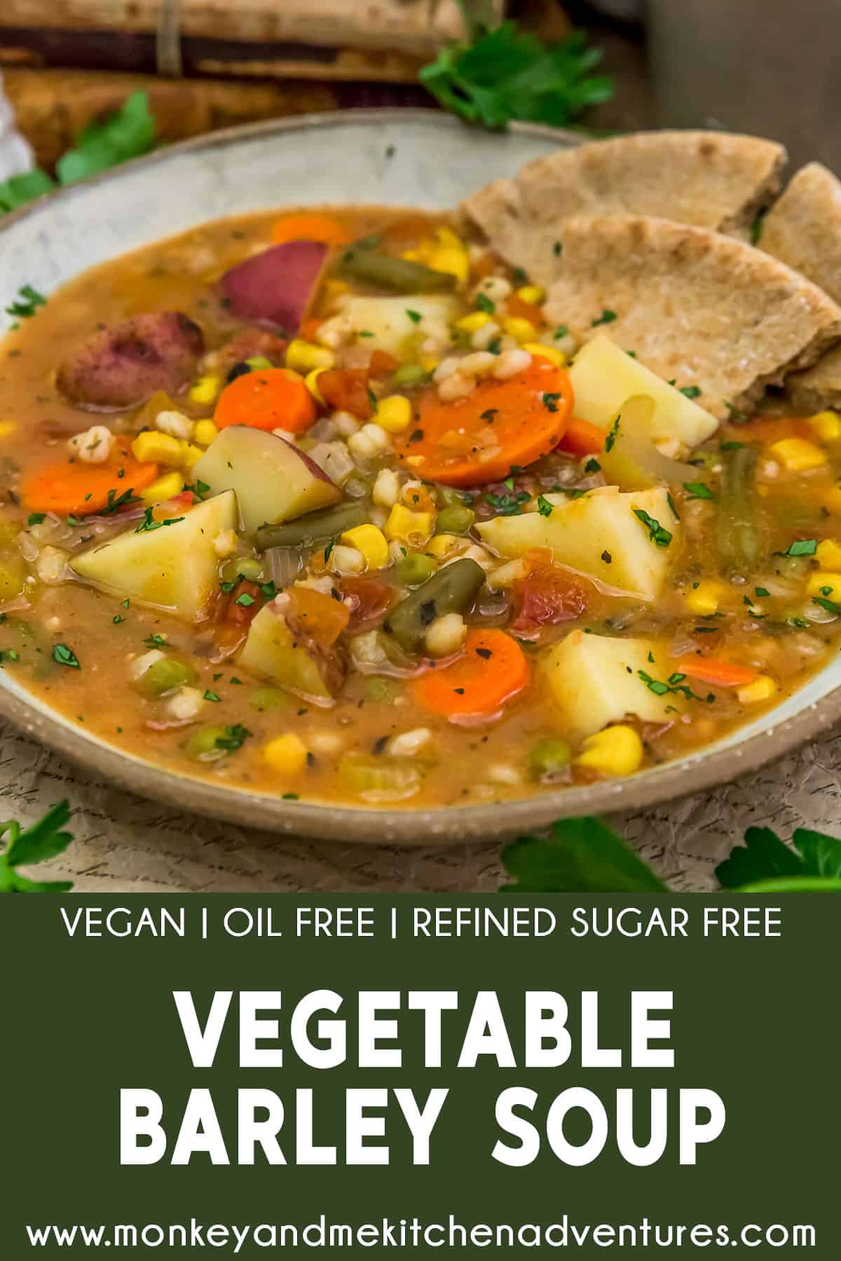 Vegetable Barley Soup with text description