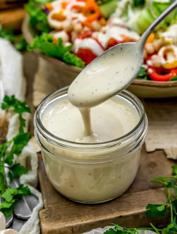 Spoonful of Creamy Balsamic Dressing