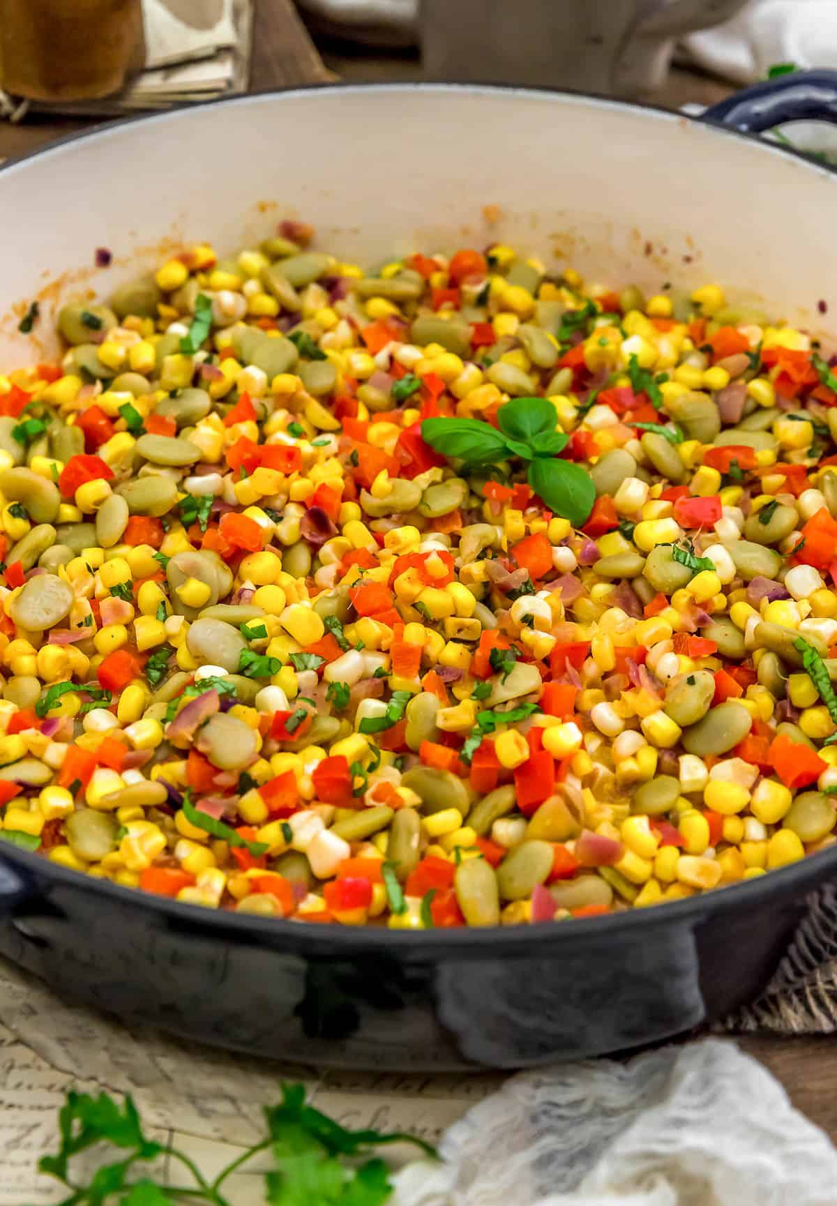Close up of Sweet and Sour Succotash