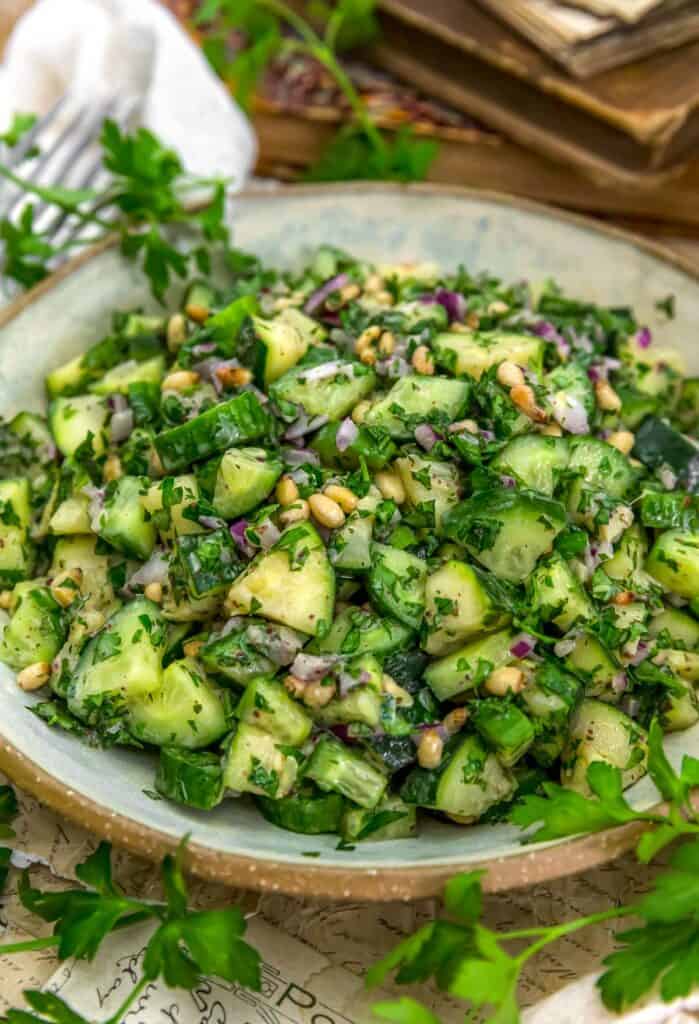 Zucchini Cucumber Mint Salad - Monkey and Me Kitchen Adventures