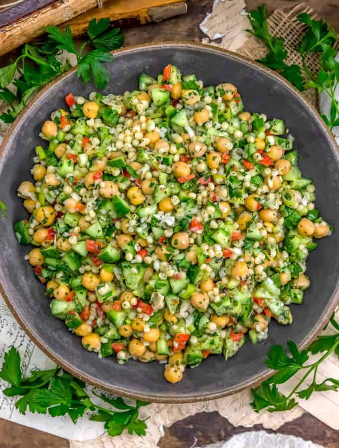 Bowl of Easy Zaatar Couscous Salad