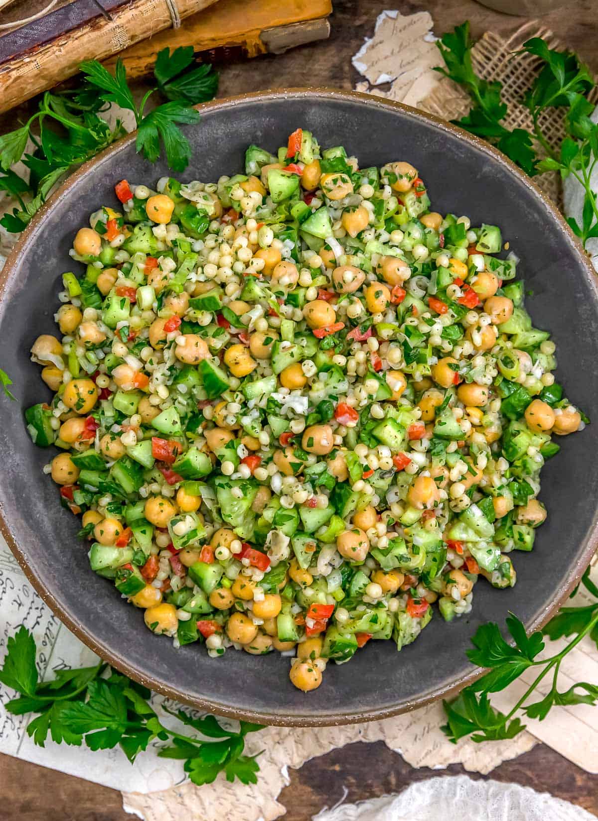 Bowl of Easy Zaatar Couscous Salad