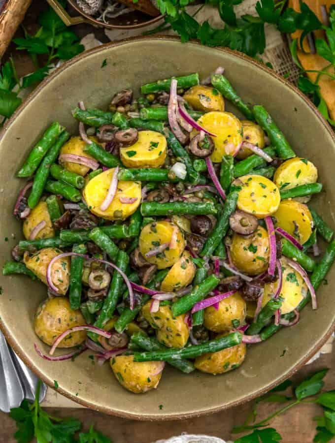 Bowl of Oil-Free Italian Potato Salad