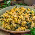 Vegan Lemon Parmesan Zucchini Bean Skillet