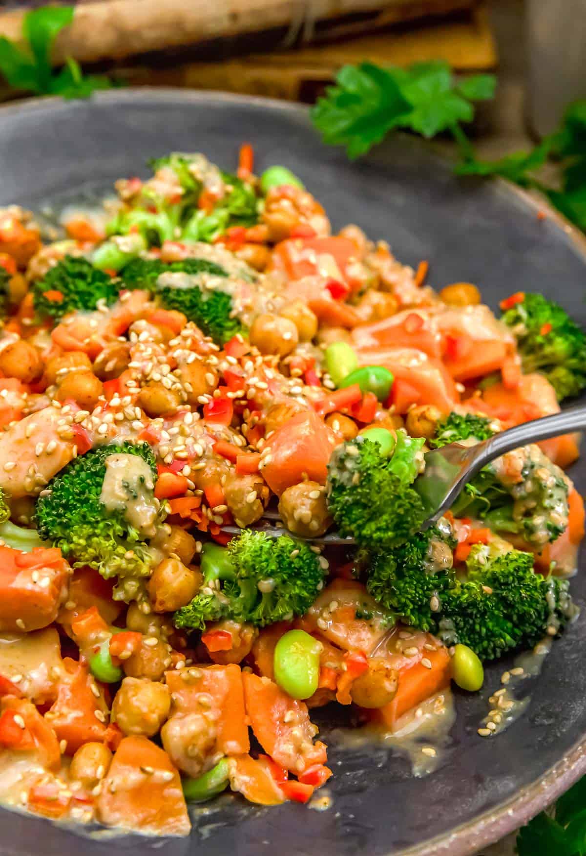 Roasted Veggie Bowl with Sesame Miso Dressing