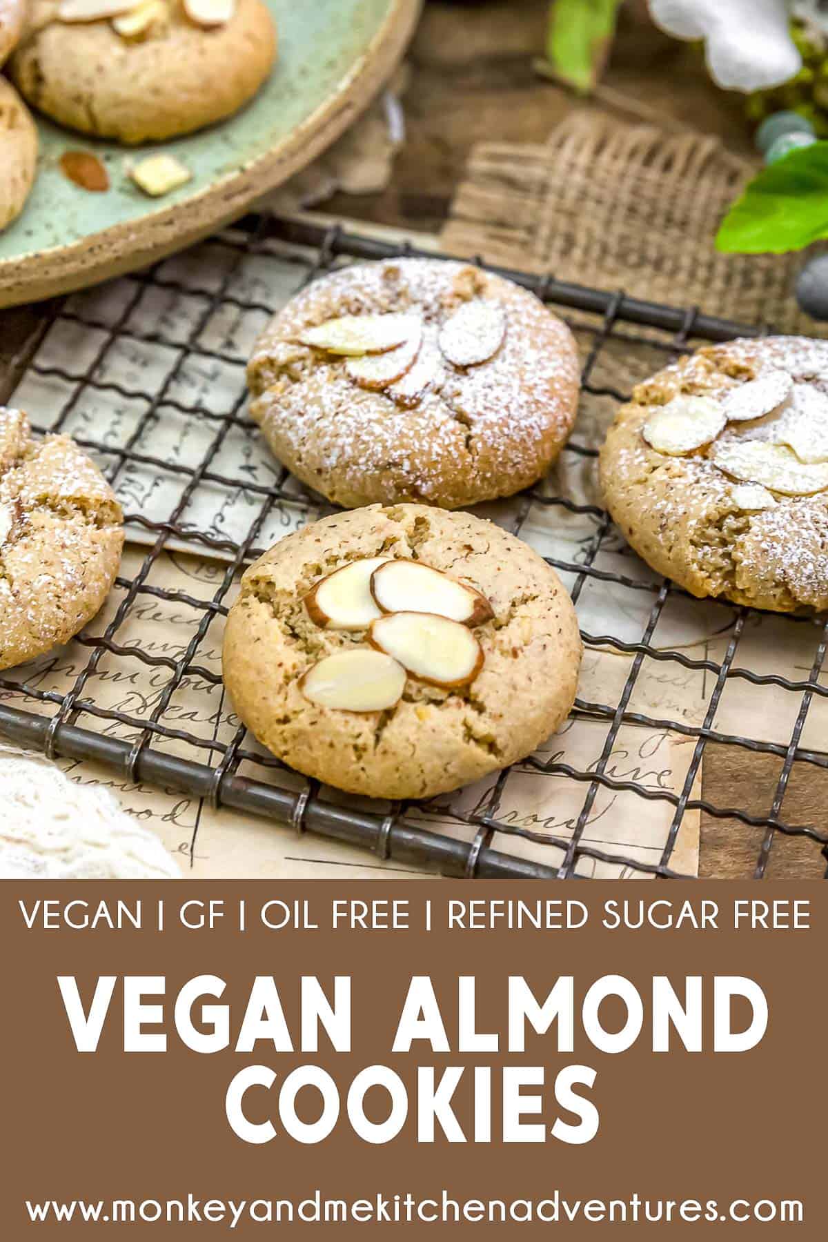 Vegan Almond Cookies with text description