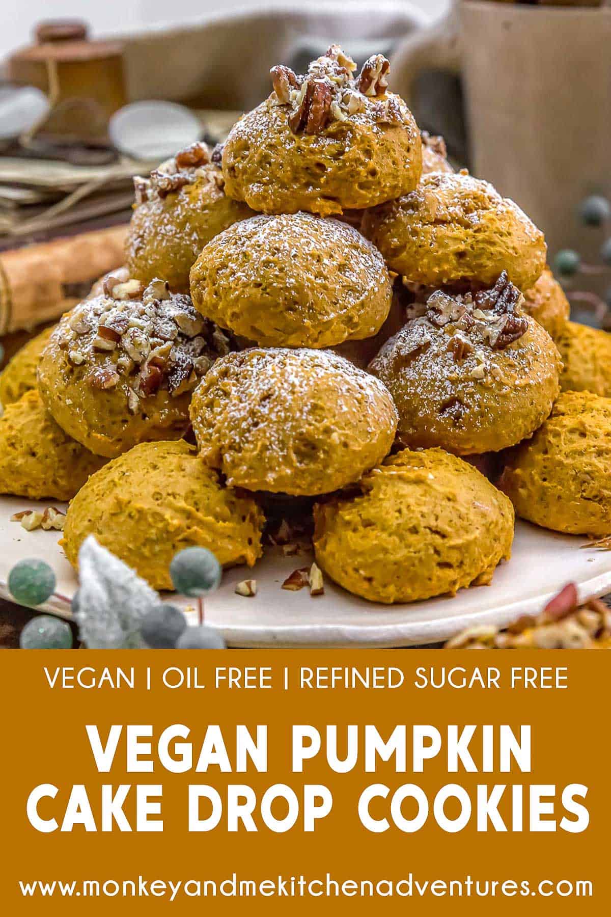 Vegan Pumpkin Cake Drop Cookies