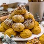 Pile of Vegan Pumpkin Cake Drop Cookies