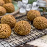 Close up of Cinnamon Oat Date Walnut Cookies