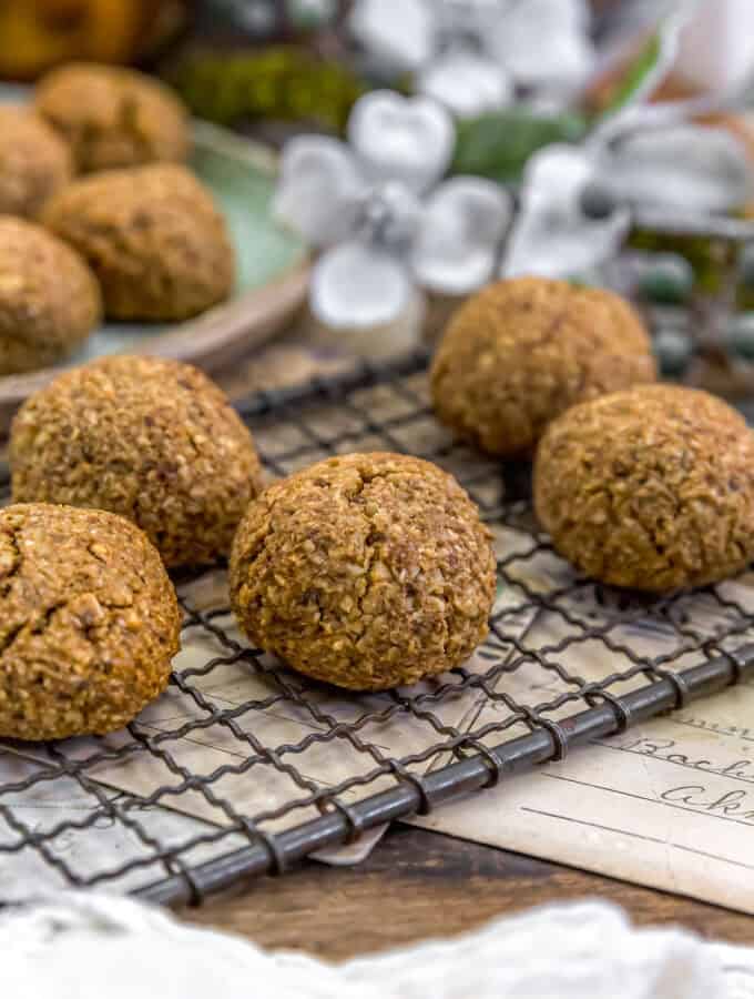 Close up of Cinnamon Oat Date Walnut Cookies