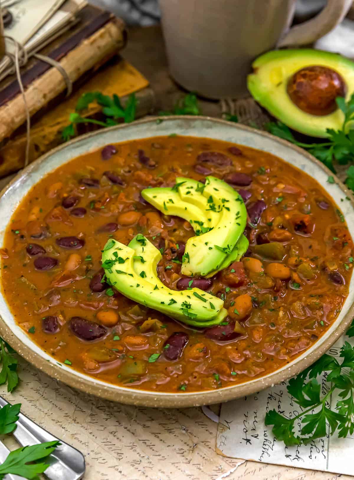 Close up of Crowd-Pleasing Spicy Bean Chili