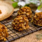 No Bake Chewy Peanut Butter Oat Cookies on a rack