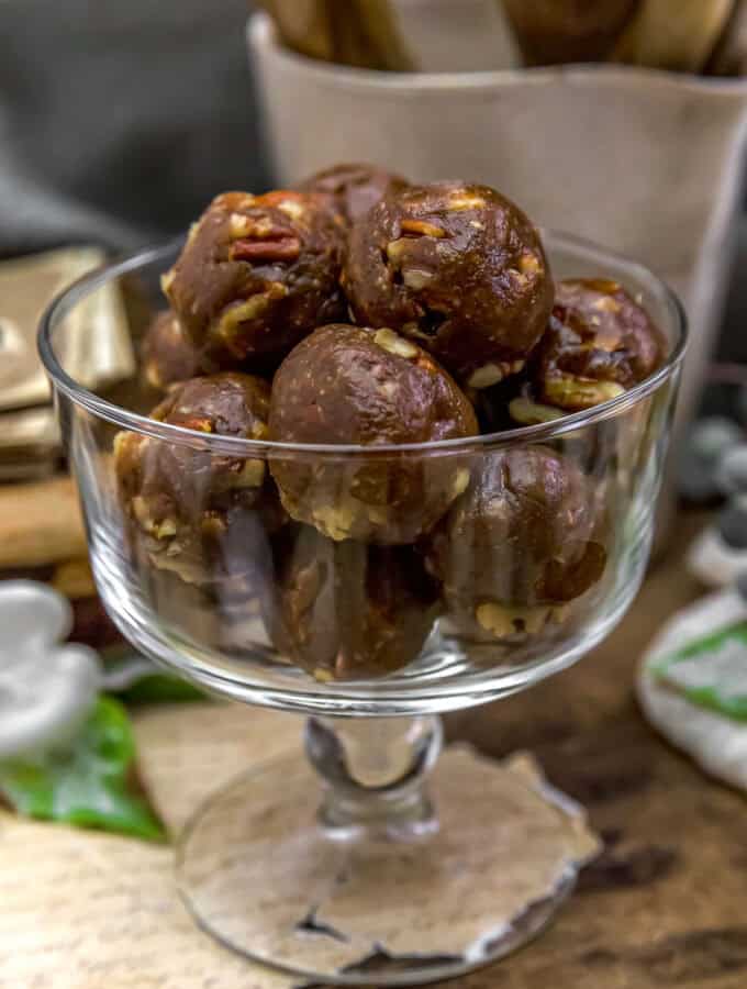 Cup of Healthy Vegan Pecan Pie Caramels