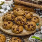 Pile of Vegan Oat Coconut Chocolate Chip Cookies