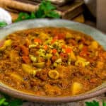 Close up of Vegan Picadillo-Style Chili