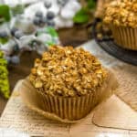 Close up of a Healthy Cinnamon Crunch Muffin