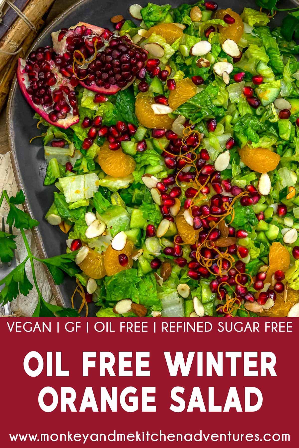 Oil-Free Winter Orange Salad with text description