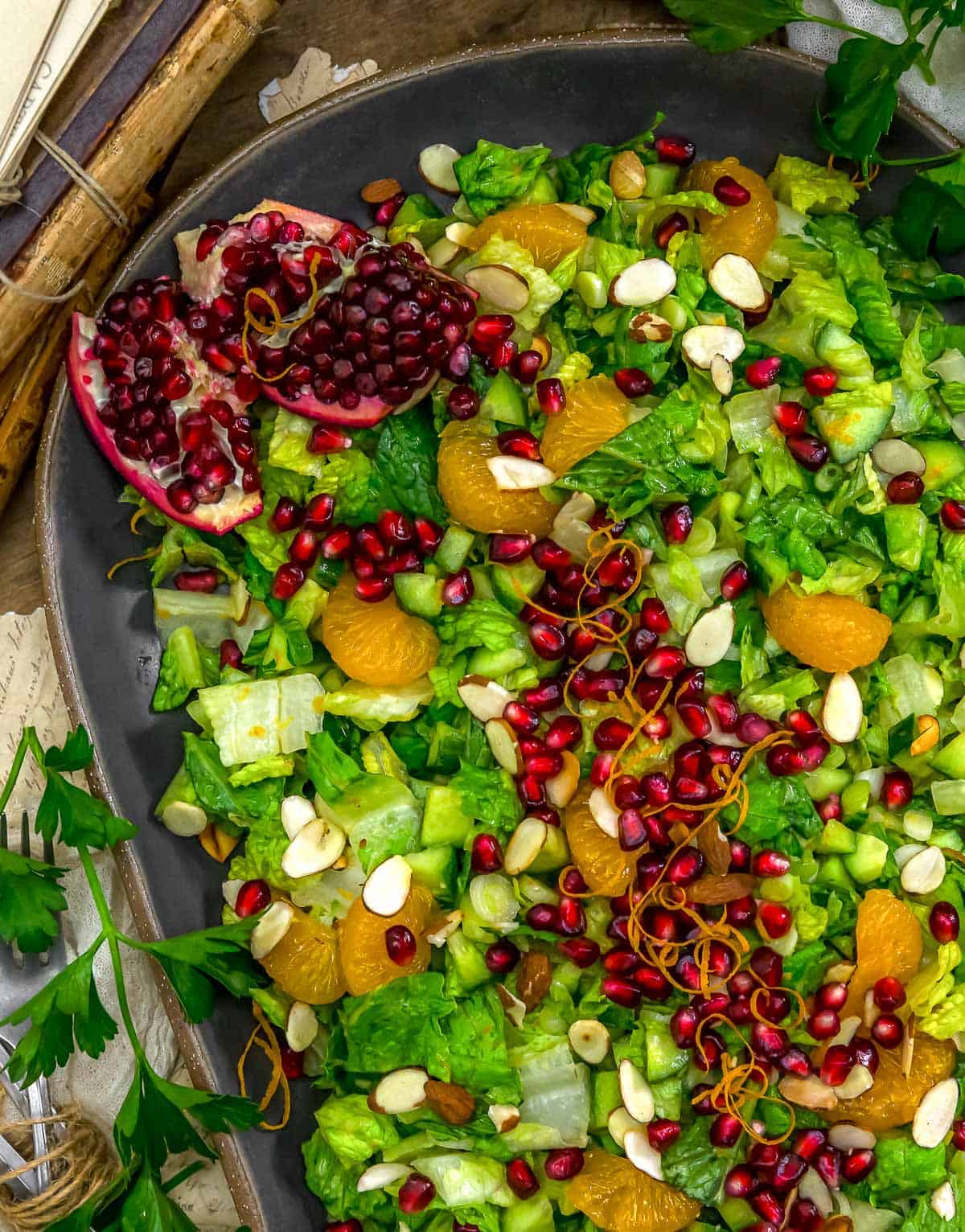 Close up of Oil-Free Winter Orange Salad