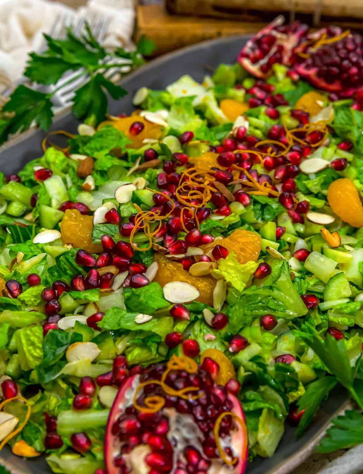 Close up of Oil-Free Winter Orange Salad