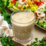 Low Fat Creamy Italian Tofu Dressing in a jar