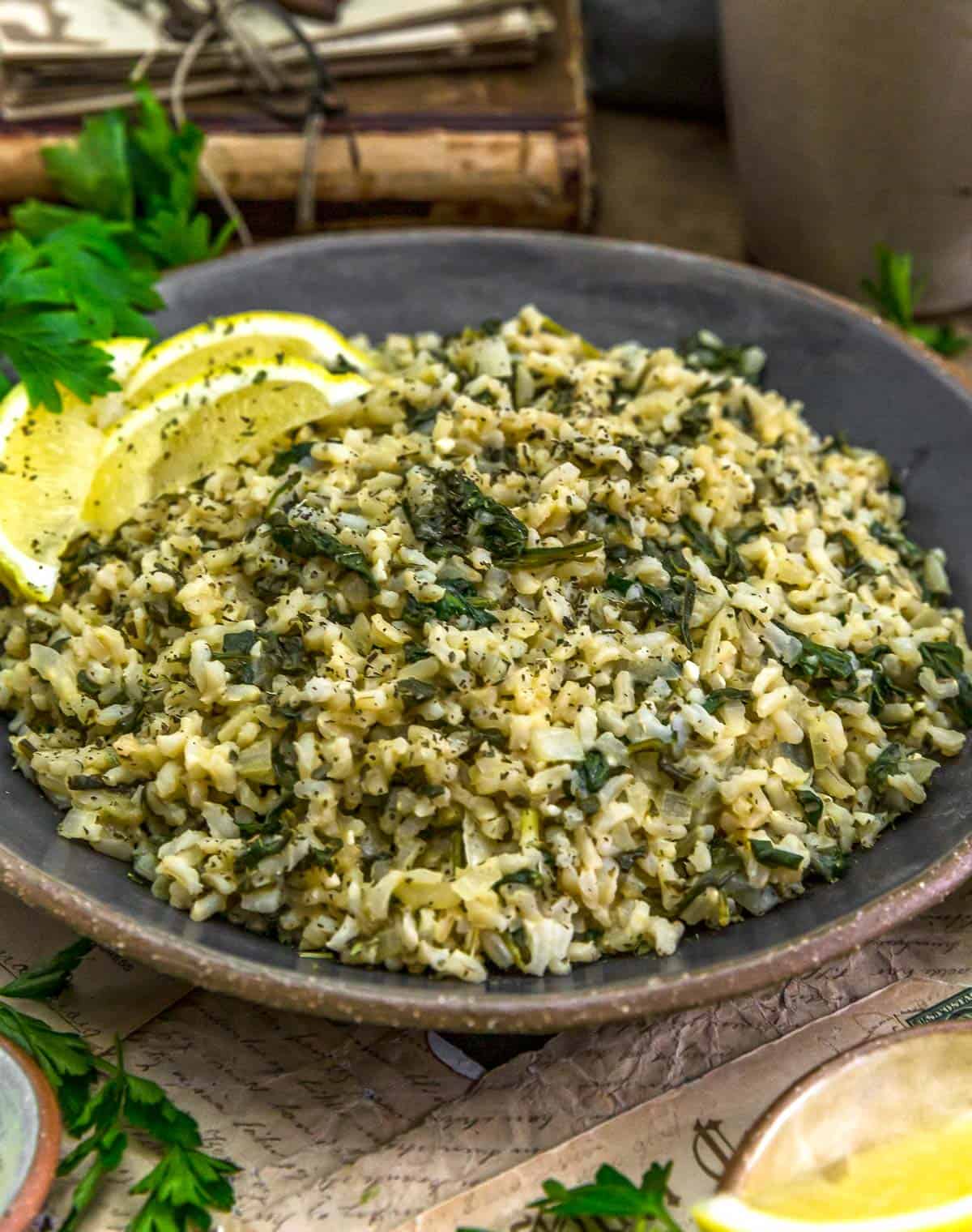 Close up of Oil-Free Greek Rice